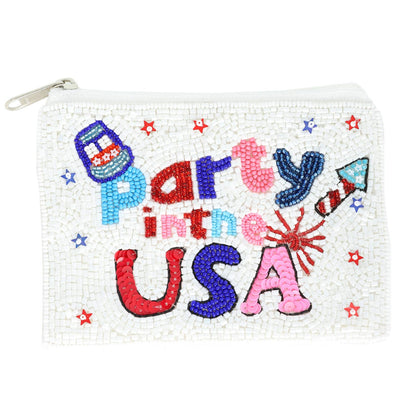 Patriotic Party in the USA Beaded Coin Bag - Nifty Decor & More