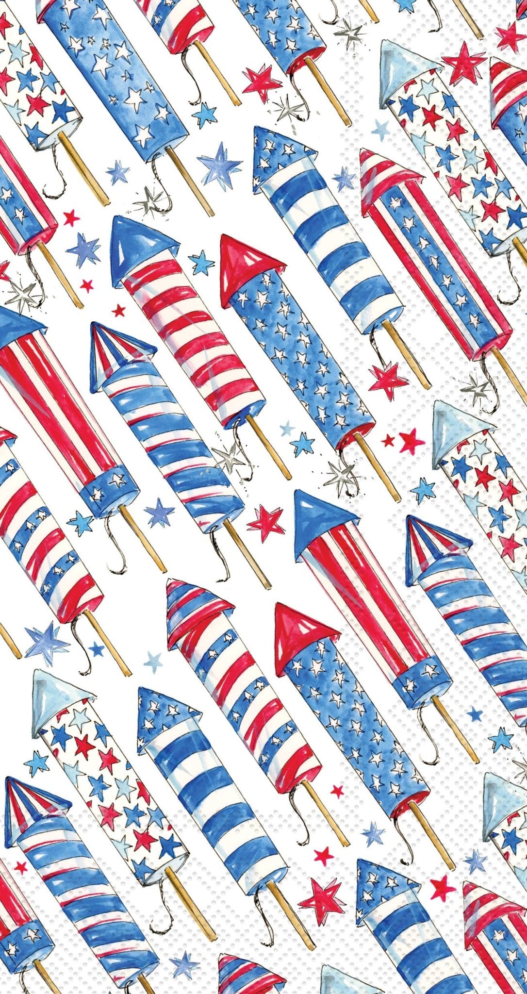Patriotic Rockets Paper Guest Towels 16 ct - Nifty Decor & More
