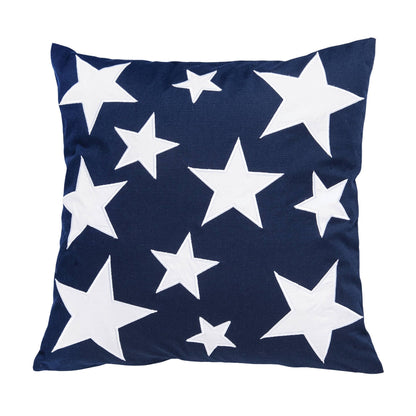 Patriotic Stars Throw Pillow, Bold Blue & White Cozy Accent, Perfect for 4th of July Decor, USA Themed Gift Throw Pillow
