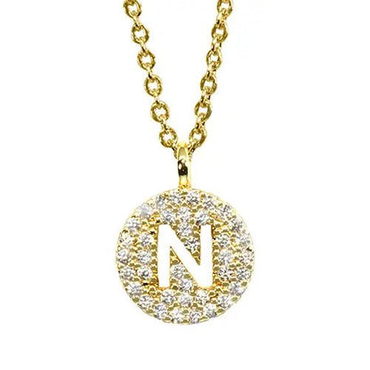 Pavé Disc Cut - Out Initial Pendant Necklaces - Nifty Decor & More