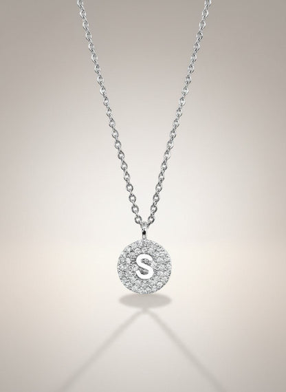 Pavé Disc Cut - Out Initial Pendant Necklaces - Nifty Decor & More