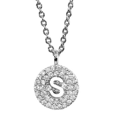 Pavé Disc Cut - Out Initial Pendant Necklaces - Nifty Decor & More