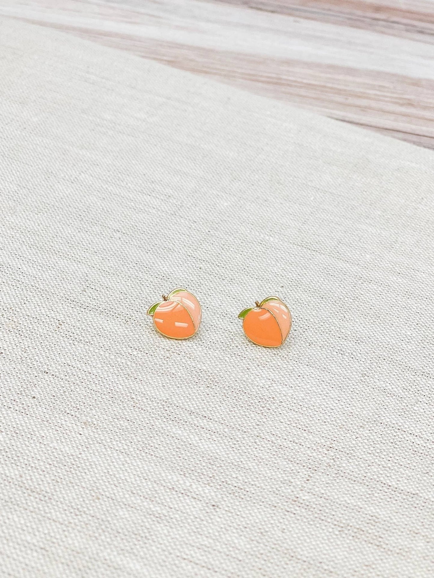 Peach Enamel Stud Earrings, Sweet Summer Vibes Jewelry, Fun Accessory for Work or Play, Gift for Her - Nifty Decor & More