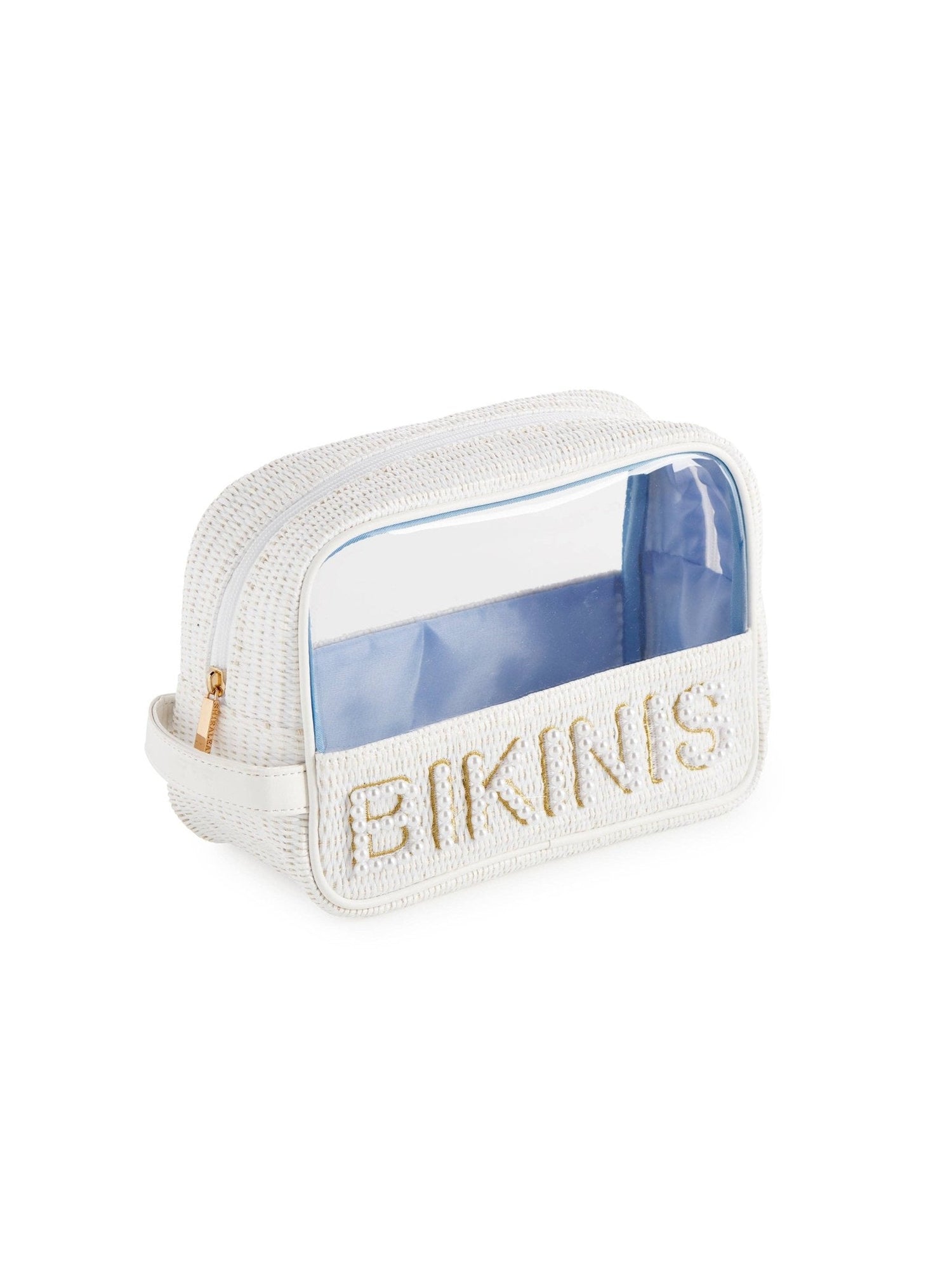 PEARL "BIKINIS" ZIP POUCH, WHITE - Nifty Decor & More