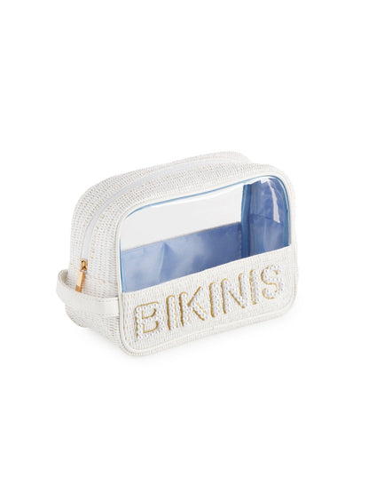 PEARL "BIKINIS" ZIP POUCH, WHITE - Nifty Decor & More