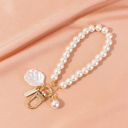 Pearl Bow Heart Seashell Keychain, Chic Bag Charm for Everyday Style, Adorable Gift for Her, Summer Beach Vibes Essential - Nifty Decor & More