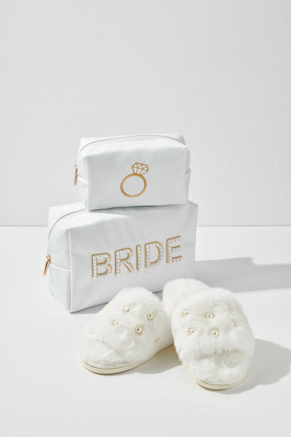 Pearl Bride Large Zip Pouch, Elegant Wedding Accessory for Bridal Essentials, Perfect Bride Gift - Nifty Decor & More