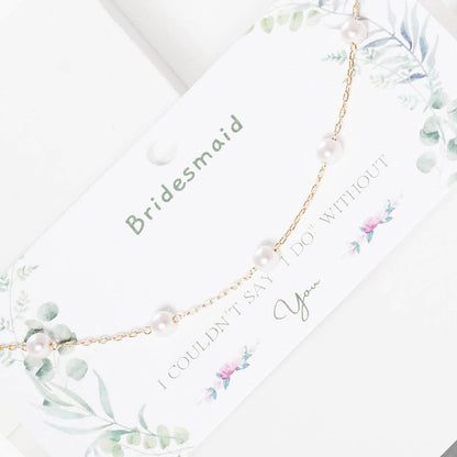 Pearl Bridesmaid Necklace Gold - Dipped Chain - Nifty Decor & More
