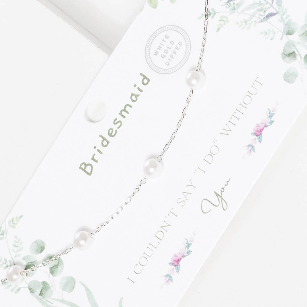 Pearl Bridesmaid Necklace Gold - Dipped Chain - Nifty Decor & More