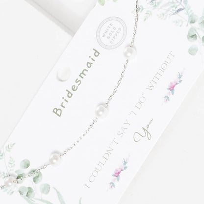 Pearl Bridesmaid Necklace Gold - Dipped Chain - Nifty Decor & More