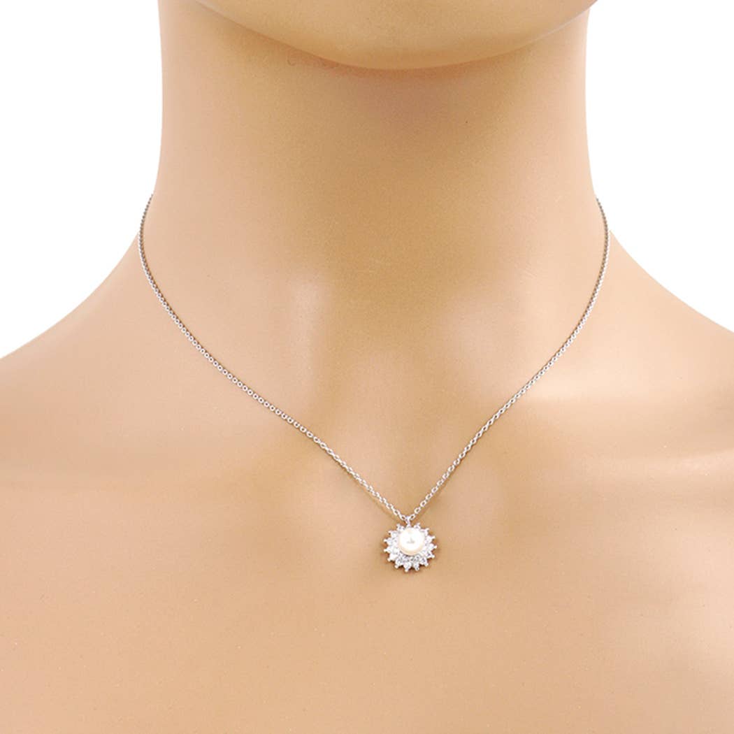 Pearl Rhinestone Bridesmaid Necklace Gold - Dipped - Nifty Decor & More