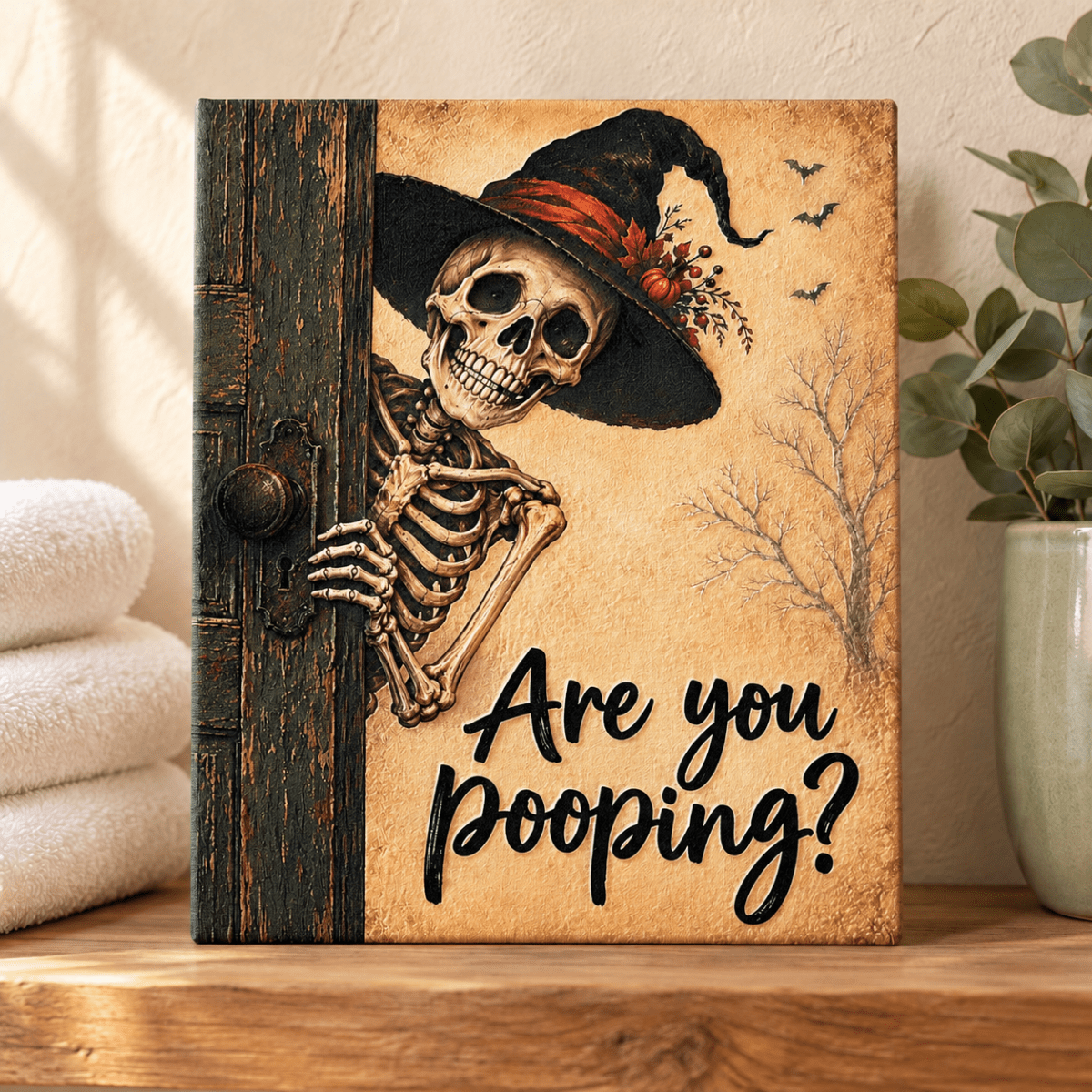Peek-a-Boo Bathroom Art | UV Textured Canvas - Nifty Decor & More
