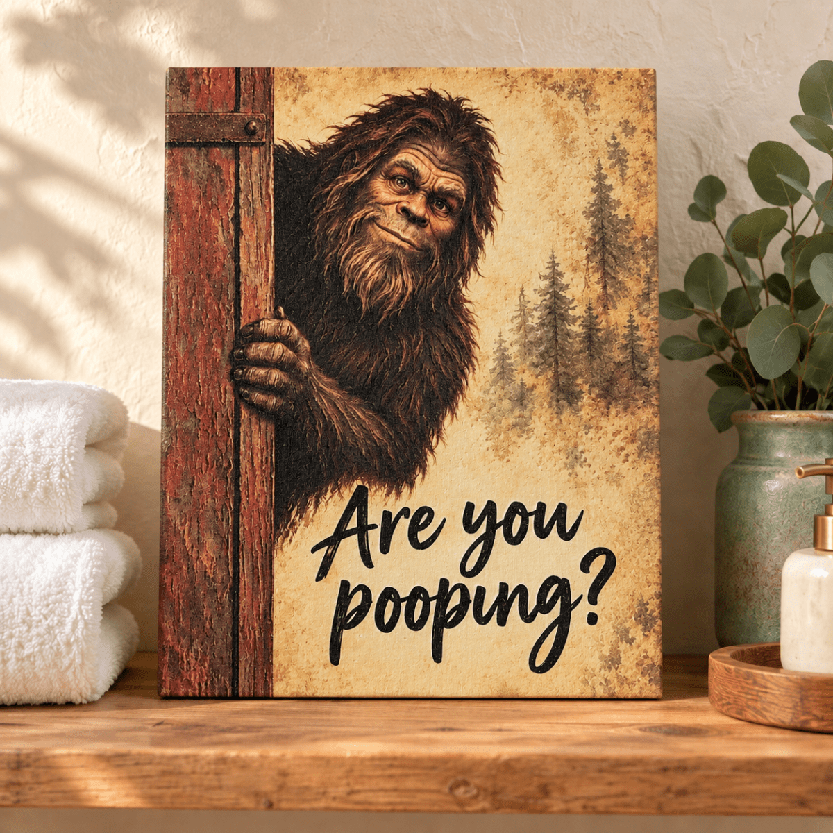 Peek-a-Boo Bathroom Art | UV Textured Canvas - Nifty Decor & More