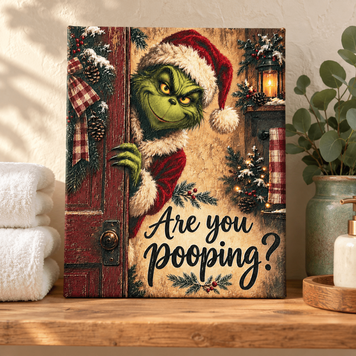 Peek-a-Boo Bathroom Art | UV Textured Canvas - Nifty Decor & More