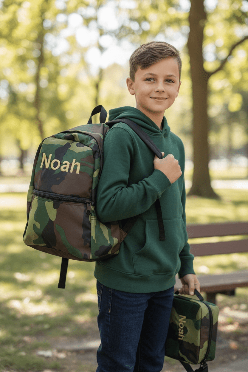 Personalized Boys Backpack Set | Embroidered Kids Backpack, Lunchbox & Tumbler | Custom Name School Bag | Back to School Essentials - Nifty Decor & More