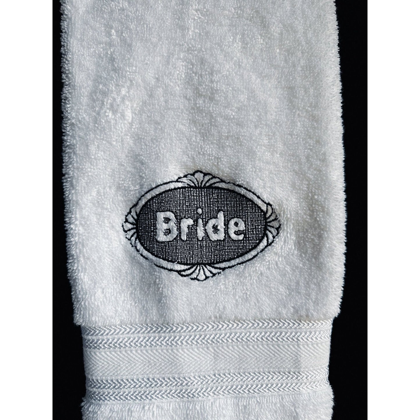 Personalized Bride and Groom Wedding Gift Towel Set Luxury Embroidered Monogrammed Bath Towels - Nifty Decor & More