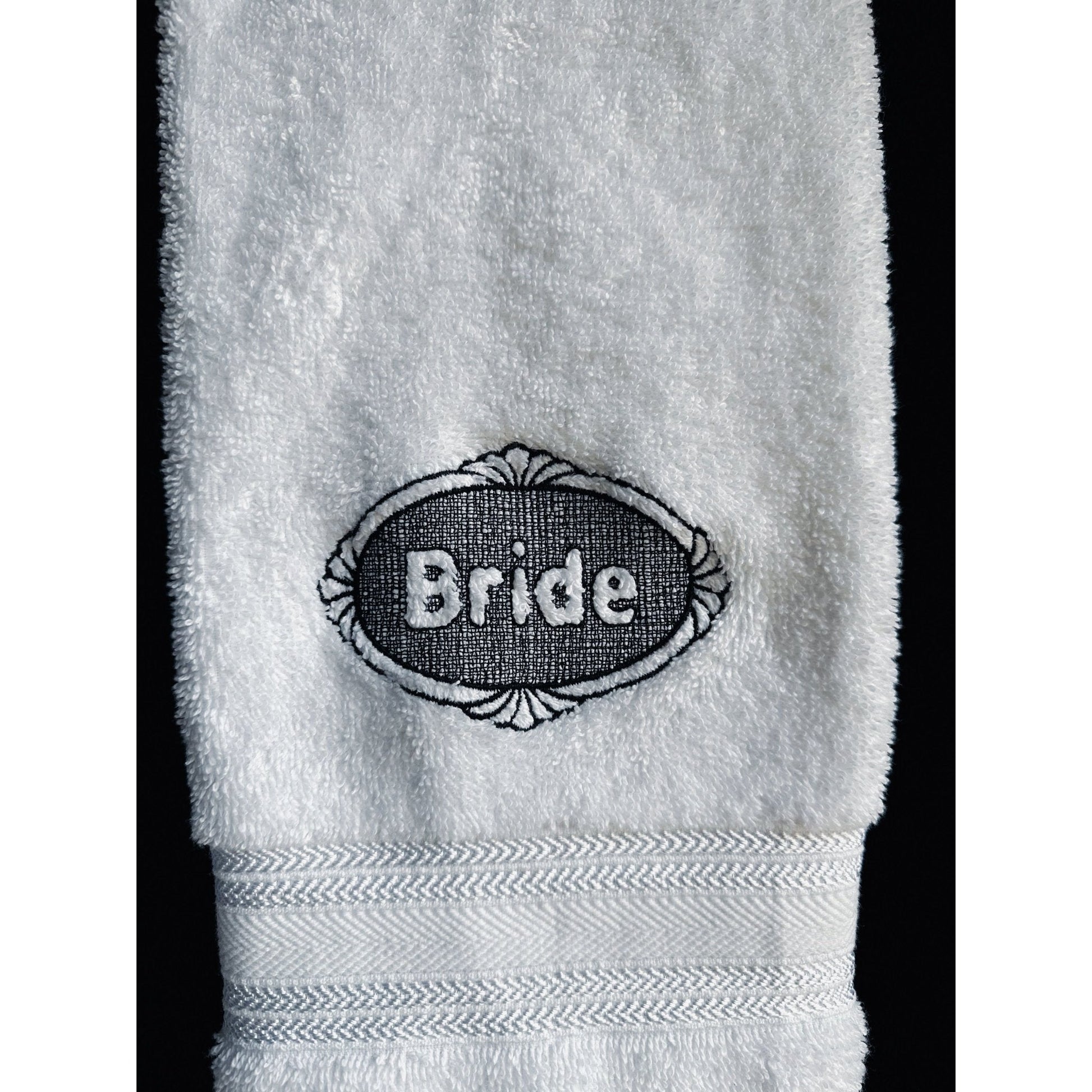 Personalized Bride and Groom Wedding Gift Towel Set Luxury Embroidered Monogrammed Bath Towels - Nifty Decor & More