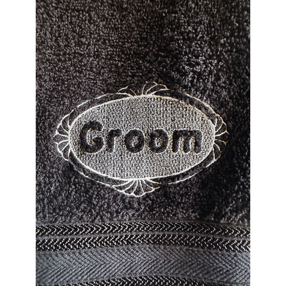 Personalized Bride and Groom Wedding Gift Towel Set Luxury Embroidered Monogrammed Bath Towels - Nifty Decor & More