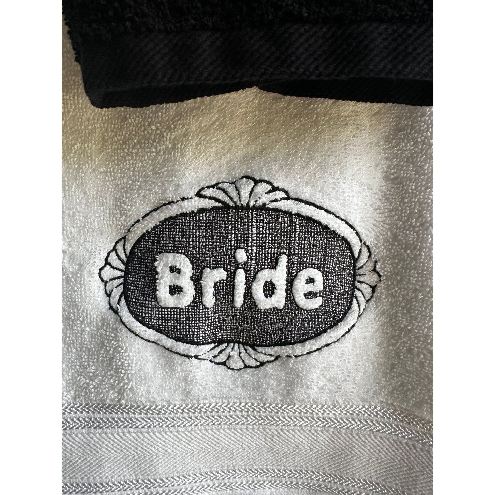 Personalized Bride and Groom Wedding Gift Towel Set Luxury Embroidered Monogrammed Bath Towels - Nifty Decor & More