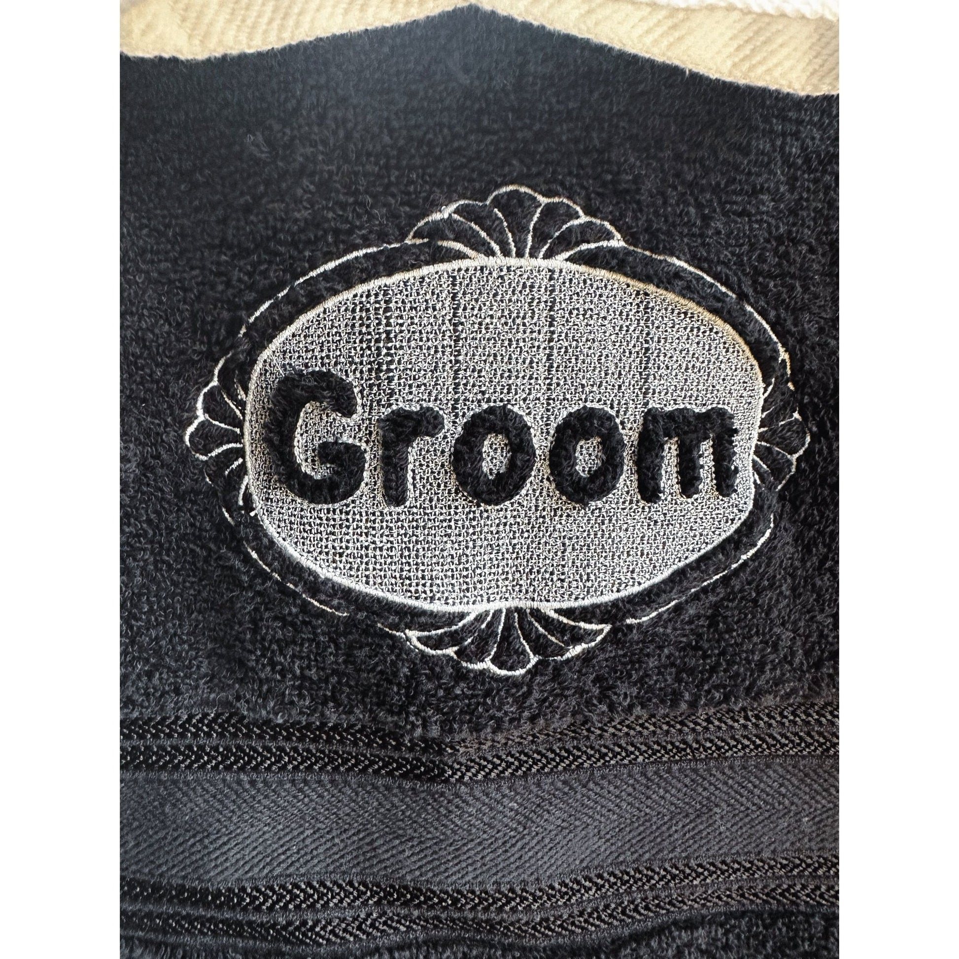 Personalized Bride and Groom Wedding Gift Towel Set Luxury Embroidered Monogrammed Bath Towels - Nifty Decor & More