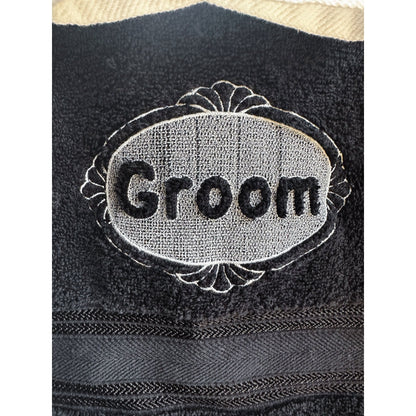 Personalized Bride and Groom Wedding Gift Towel Set Luxury Embroidered Monogrammed Bath Towels - Nifty Decor & More