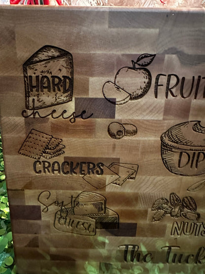 Personalized Charcuterie Guide Butcher Block - Nifty Decor & More