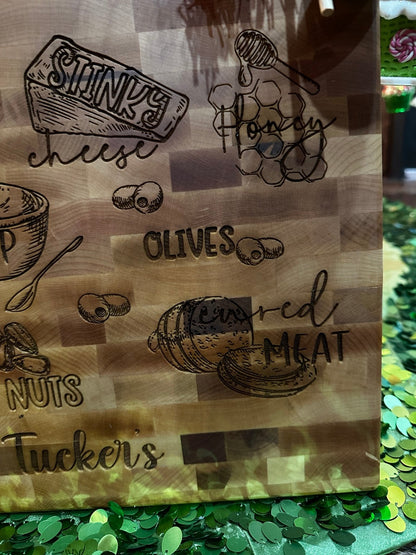 Personalized Charcuterie Guide Butcher Block - Nifty Decor & More