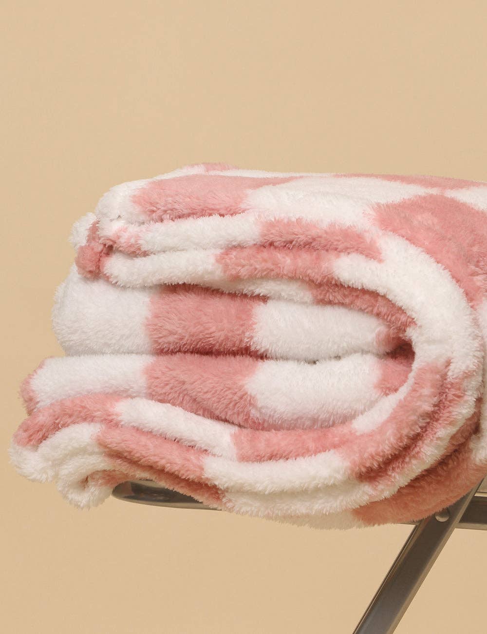 Personalized Checkered Fleece Blanket, Pink or Blue - Nifty Decor & More