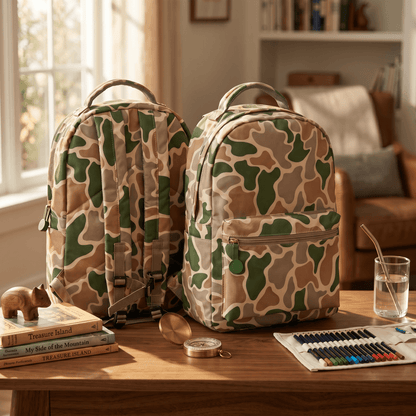 Personalized Embroidered Boys Classic Camouflage Backpack Set | Backpack, Lunchbox & Tumbler - Nifty Decor & More
