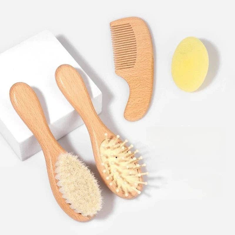 Personalized-Engraved Baby’s 1st Hair Brush & Comb - 4 piece set - Nifty Decor & More