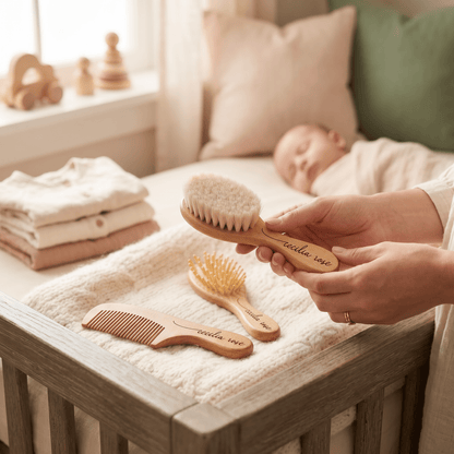 Personalized-Engraved Baby’s 1st Hair Brush & Comb - 4 piece set - Nifty Decor & More