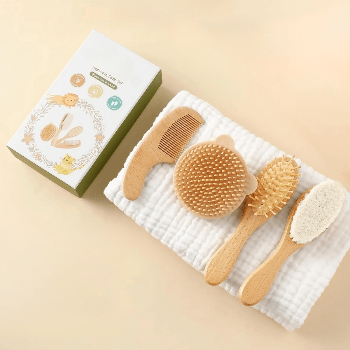 Personalized-Engraved Baby’s 1st Hair Brush & Comb - 4 piece set - Nifty Decor & More