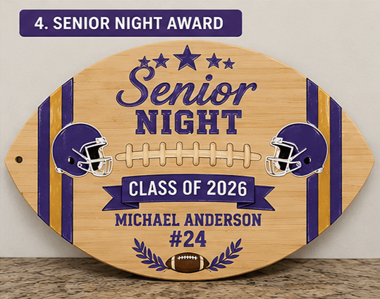 Personalized Football Award Bamboo Cutting Board | Fantasy Football, Coach & Team Awards - Nifty Decor & More