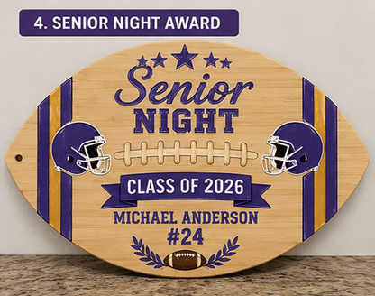 Personalized Football Award Bamboo Cutting Board | Fantasy Football, Coach & Team Awards - Nifty Decor & More