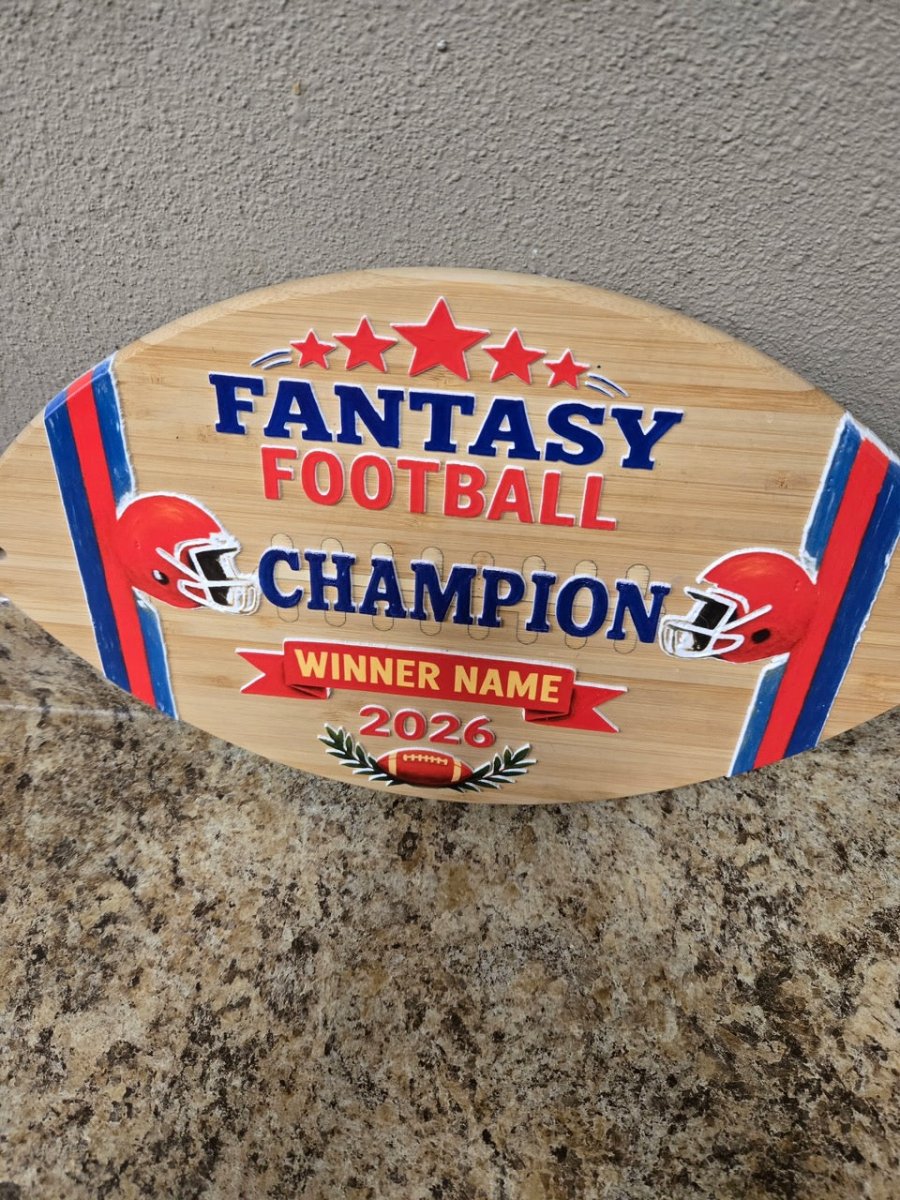 Personalized Football Award Bamboo Cutting Board | Fantasy Football, Coach & Team Awards - Nifty Decor & More