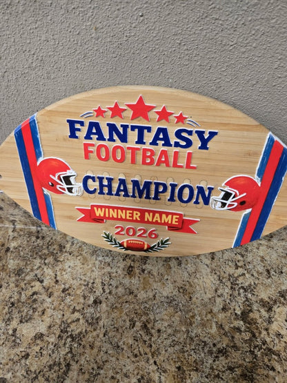 Personalized Football Award Bamboo Cutting Board | Fantasy Football, Coach & Team Awards - Nifty Decor & More