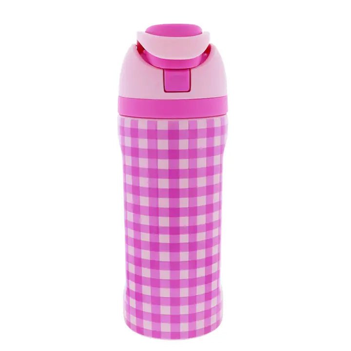 Personalized Girls Backpack Set | Cherry or Pink Gingham Embroidered Backpack, Lunch Box & Water Bottle | Custom Name School Bag - Nifty Decor & More