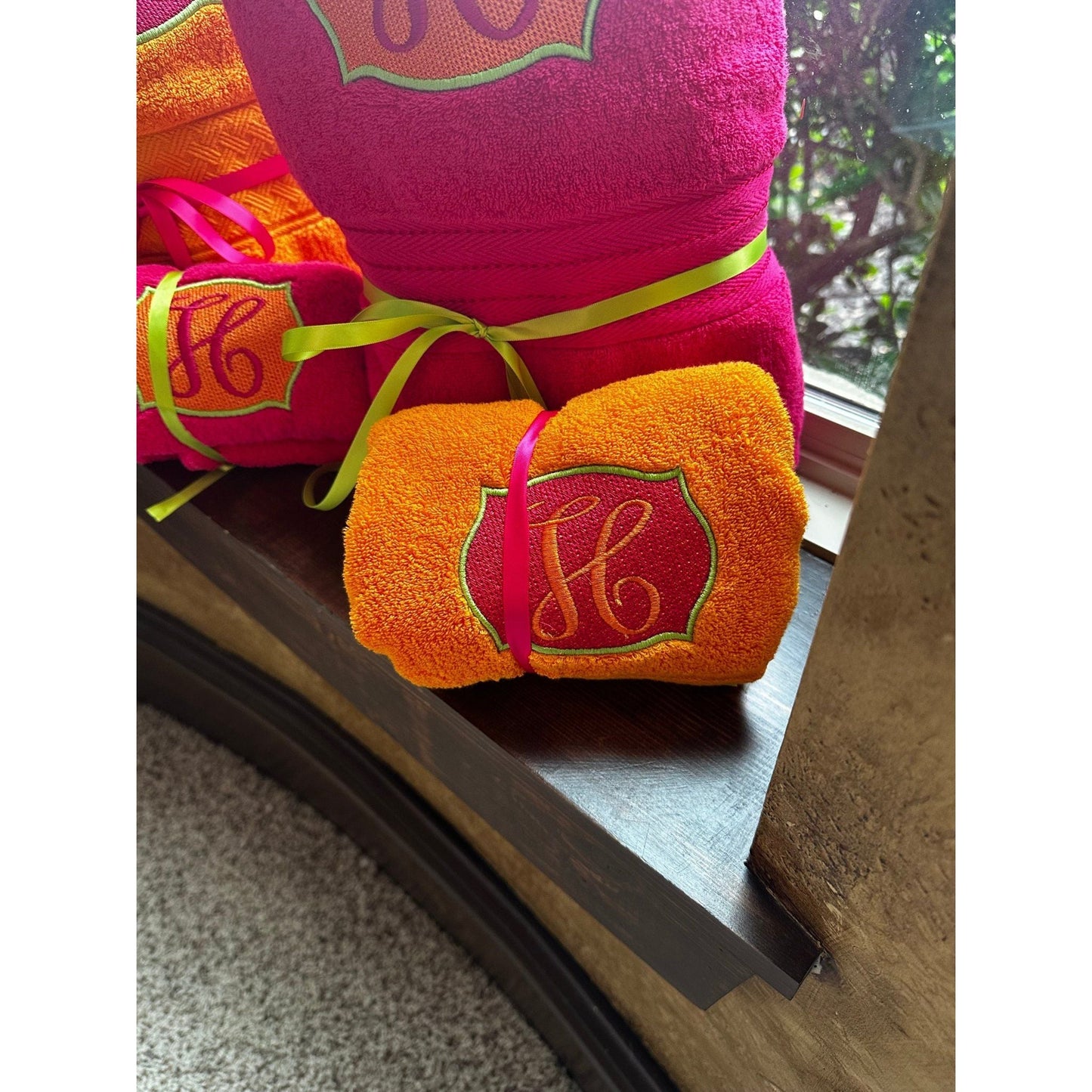 Personalized Luxury Embroidered Towel Set Custom Monogrammed Hand and Bath Towels for Home - Nifty Decor & More
