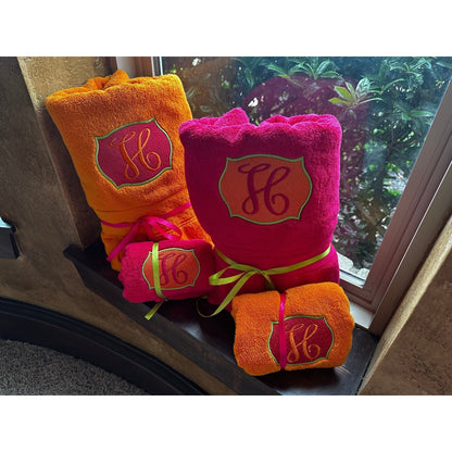 Personalized Luxury Embroidered Towel Set Custom Monogrammed Hand and Bath Towels for Home - Nifty Decor & More