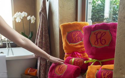Personalized Luxury Embroidered Towel Set Custom Monogrammed Hand and Bath Towels for Home - Nifty Decor & More