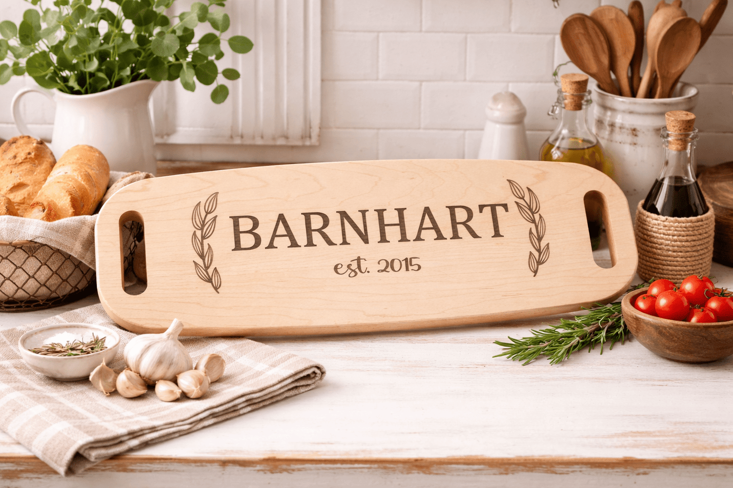 Personalized Maple Wood Charcuterie Board - Nifty Decor & More