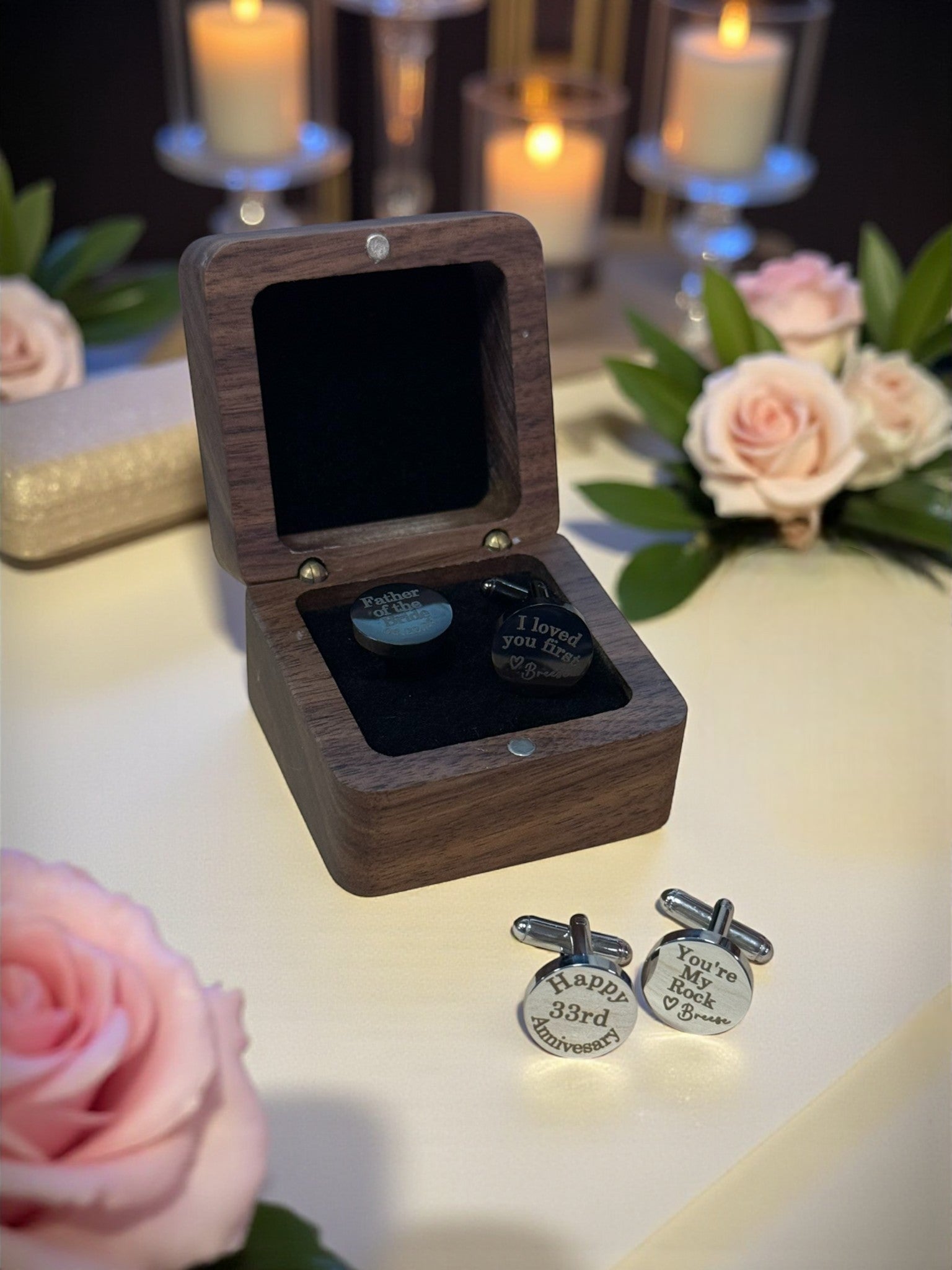 Personalized Men’s Wedding Cufflinks – Perfect Father of the Bride & Groom Gift – Classy Men’s Wedding Accessories - Nifty Decor & More