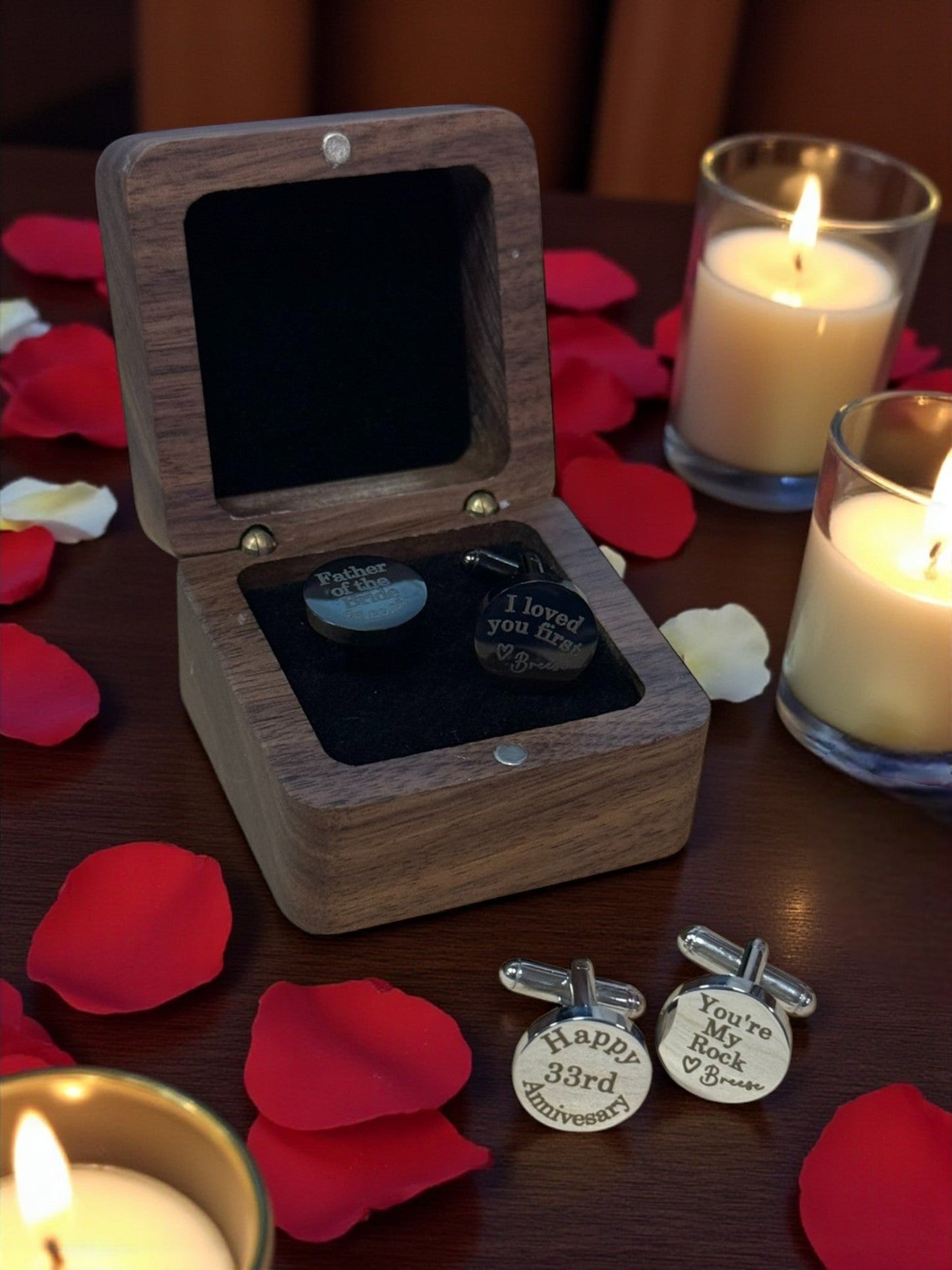Personalized Men’s Wedding Cufflinks – Perfect Father of the Bride & Groom Gift – Classy Men’s Wedding Accessories - Nifty Decor & More