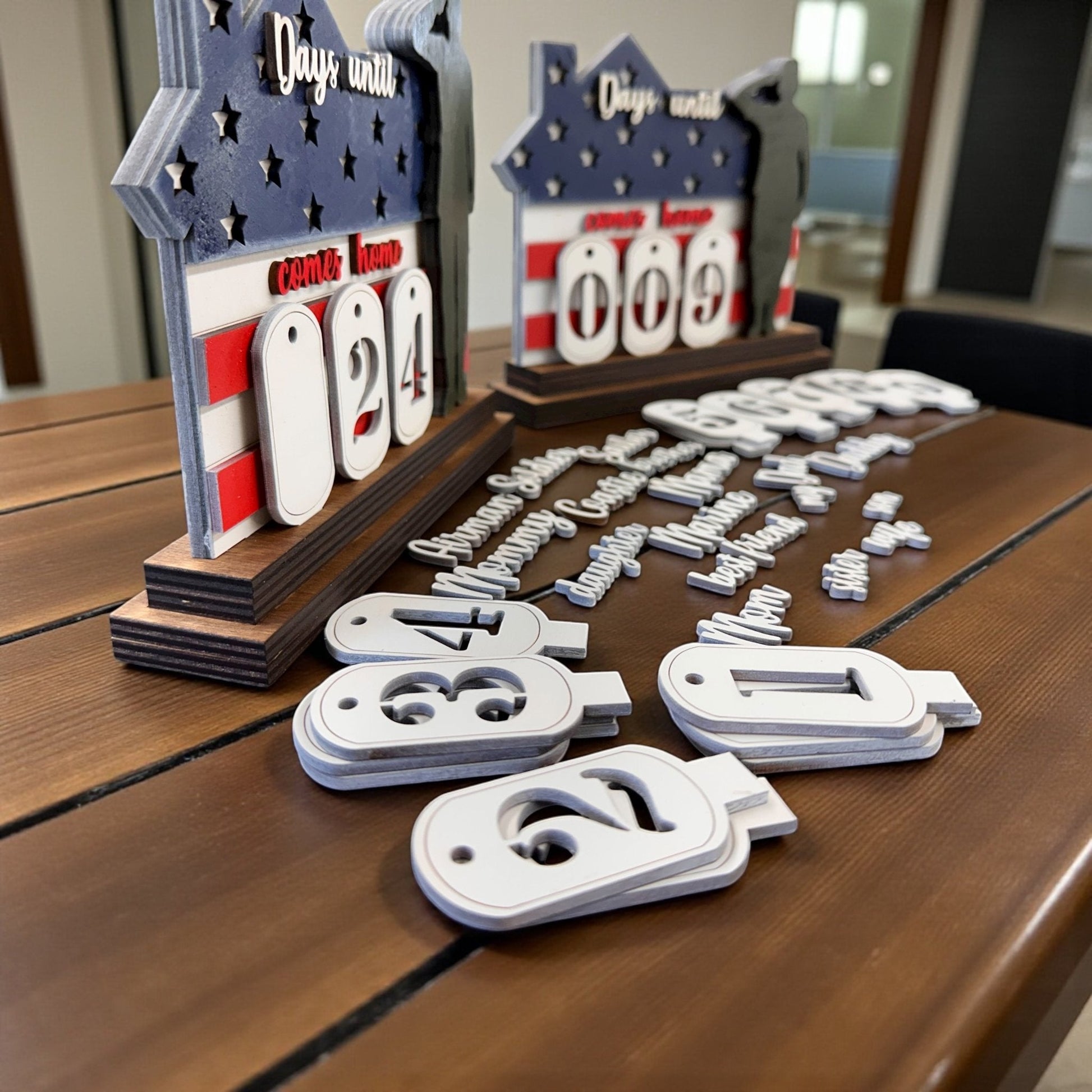 Personalized Military Homecoming Countdown Sign — Male & Female Versions - Nifty Decor & More