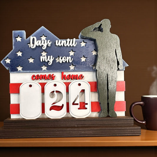 Personalized Military Homecoming Countdown Sign — Male & Female Versions - Nifty Decor & More