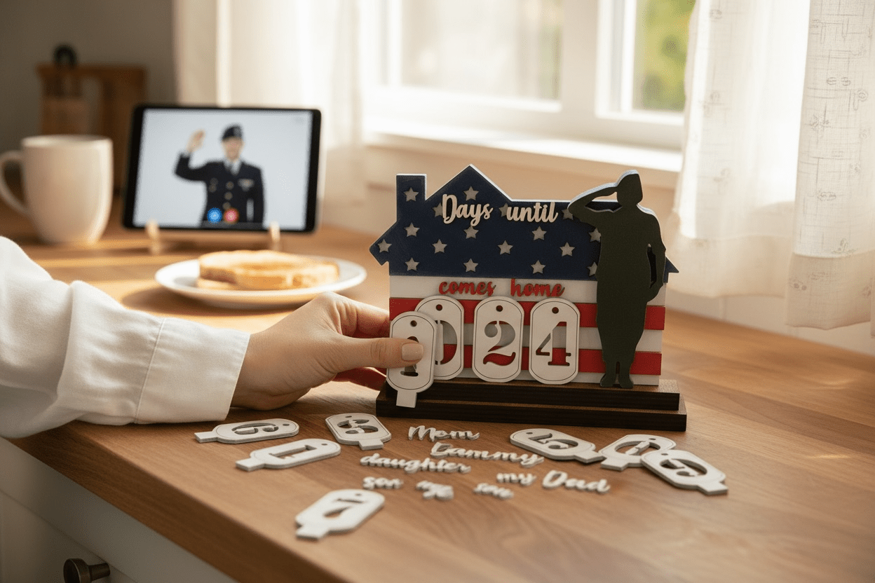 Personalized Military Homecoming Countdown Sign — Male & Female Versions - Nifty Decor & More