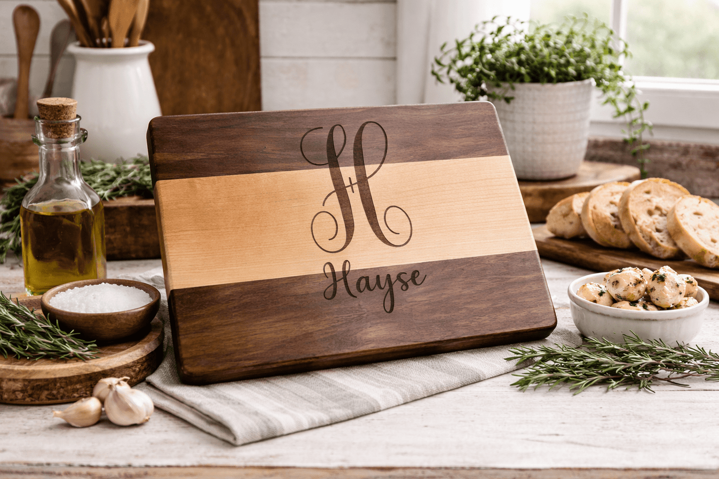 Personalized Multi - Wood Cutting Board - Nifty Decor & More