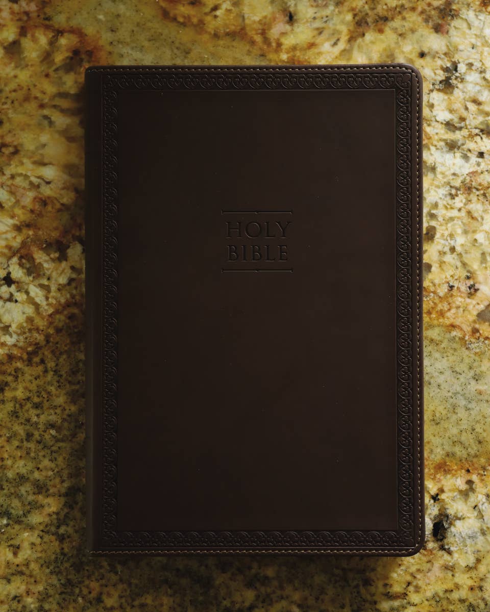 Personalized - NIV Value Thinline Bible, Large Print, Leathersoft, Brown Bible
