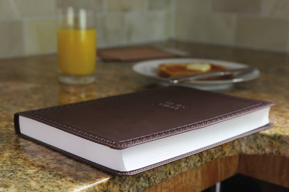 Personalized - NIV Value Thinline Bible, Large Print, Leathersoft, Brown - Nifty Decor & More