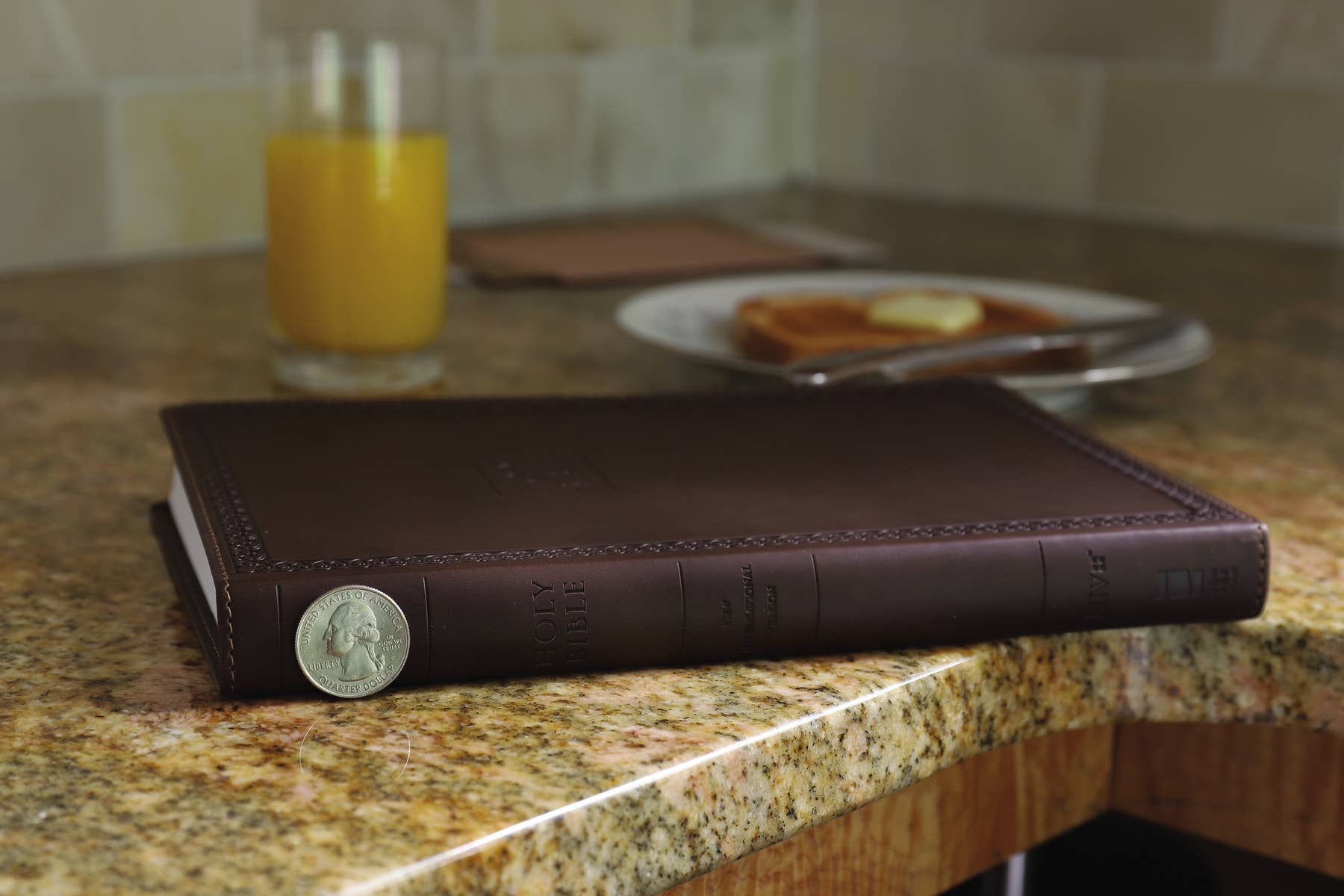 Personalized - NIV Value Thinline Bible, Large Print, Leathersoft, Brown - Nifty Decor & More